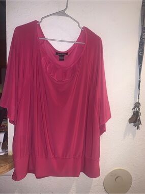 Ashley Stewart Fuchsia Jewel-Cut Tunic
